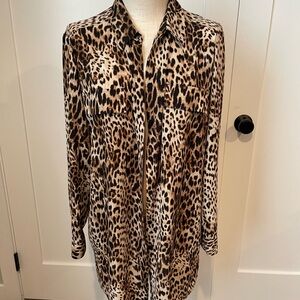 Chico's Animal Print Long Sleeve Shirt